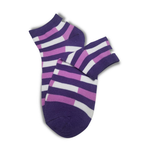 Multi Stripes Ankle Women Socks Purple - Premium Quality